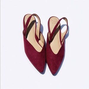 Wine Colored Pointed Flats